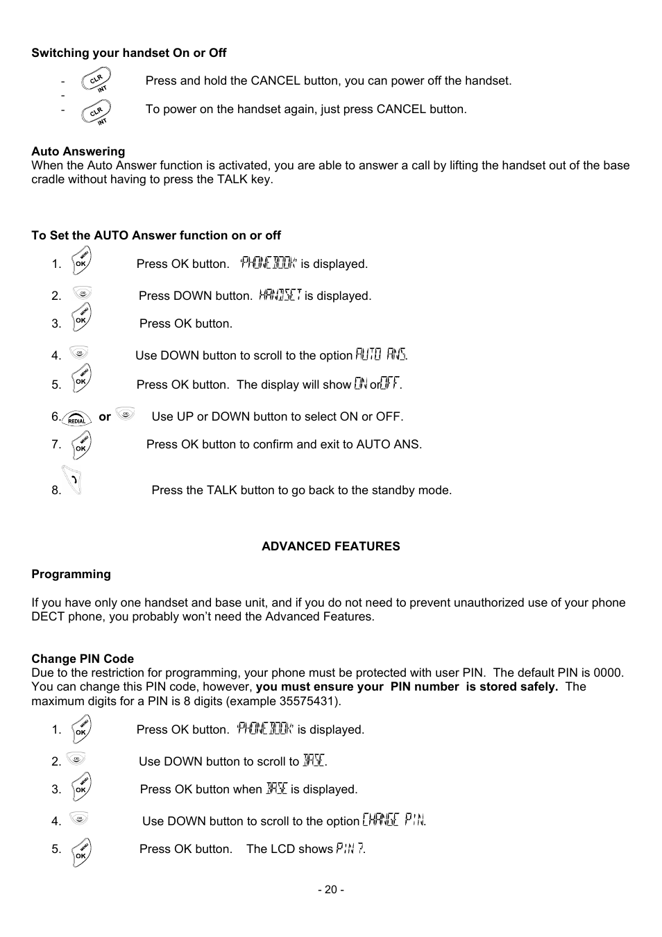 Oricom BB100 User Manual | Page 20 / 25