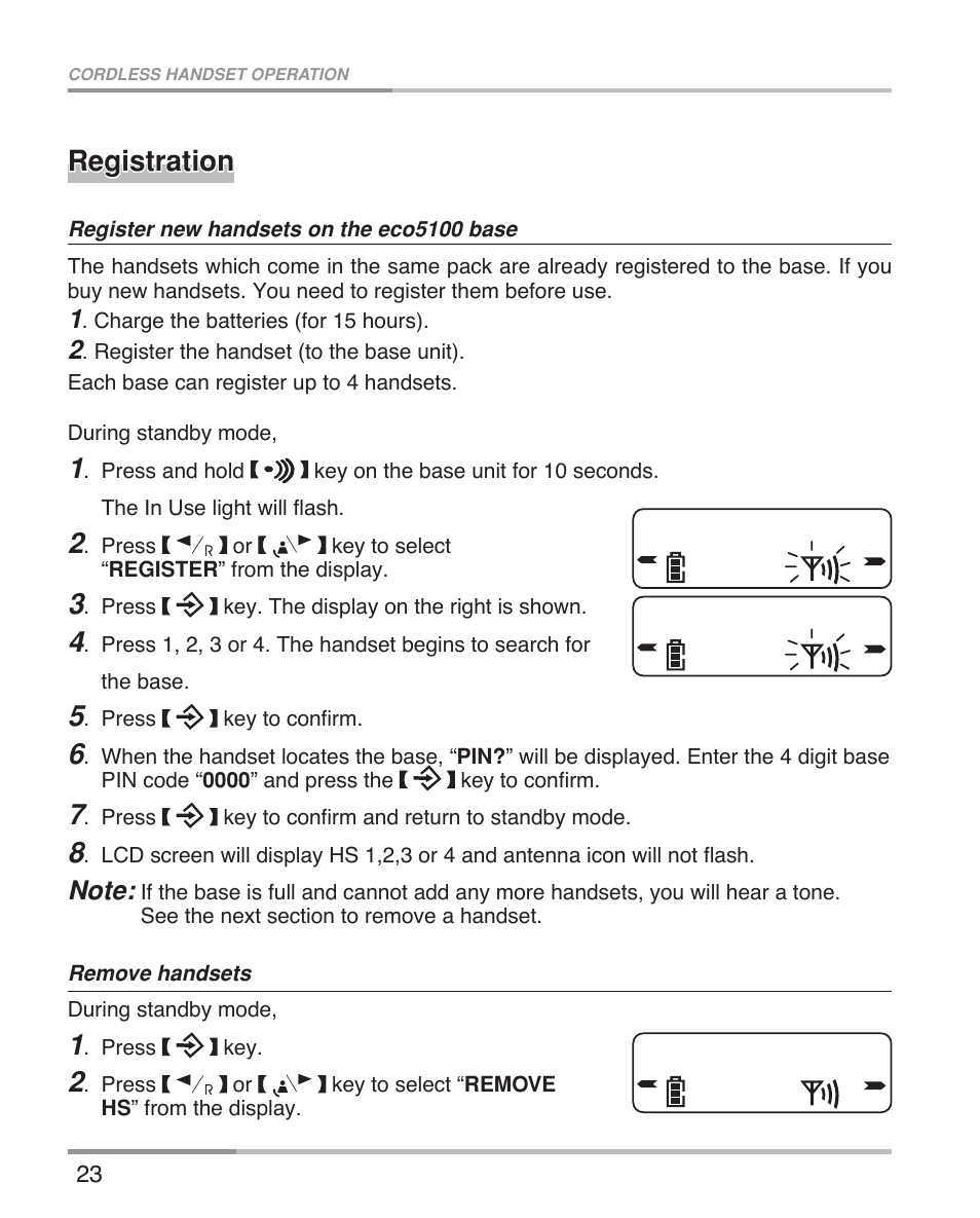 Registration | Oricom eco5100 Series User Manual | Page 26 / 44