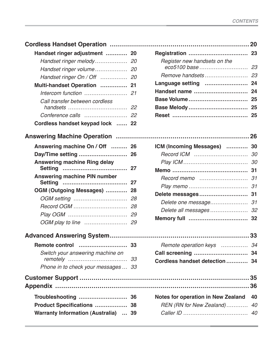 Oricom eco5100 Series User Manual | Page 3 / 44