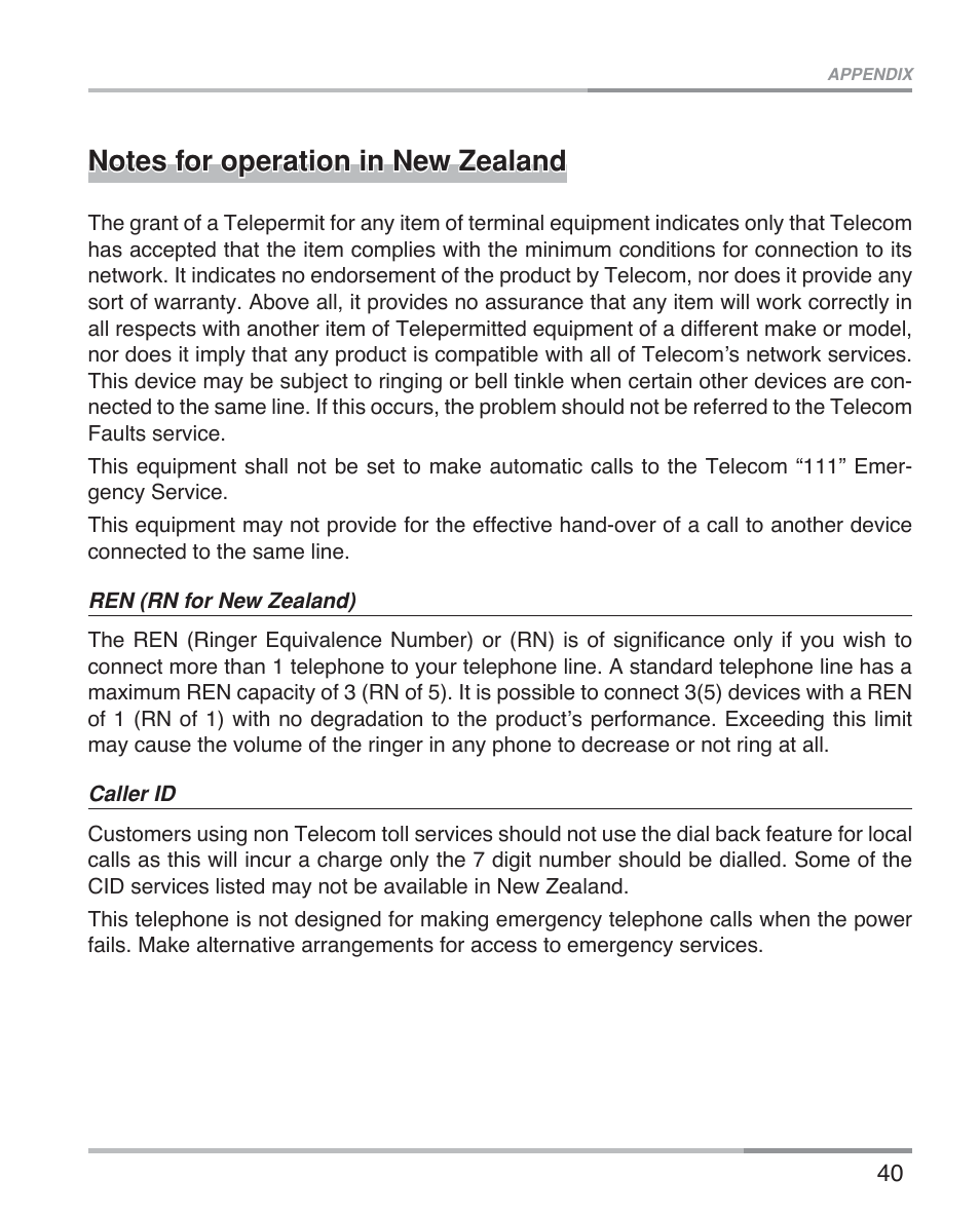 Oricom eco5100 Series User Manual | Page 43 / 44