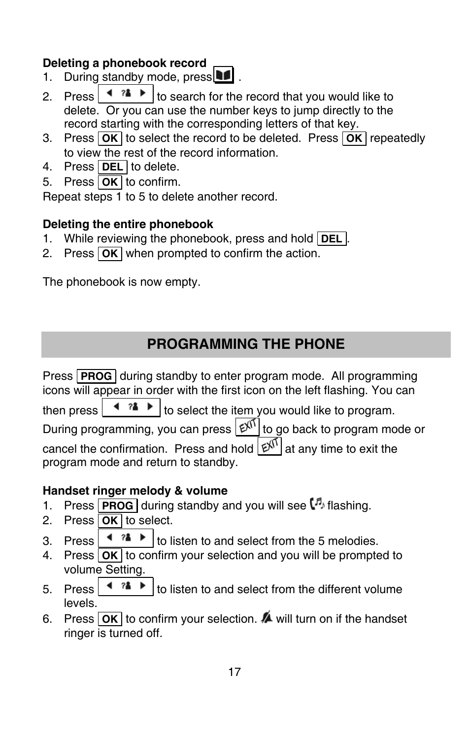 Programming the phone | Oricom P900 User Manual | Page 17 / 35