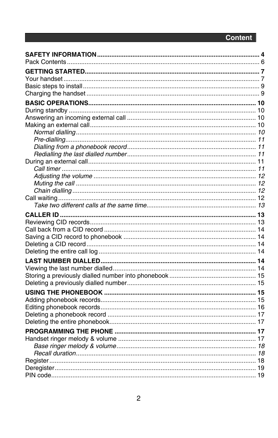 Oricom P900 User Manual | Page 2 / 35