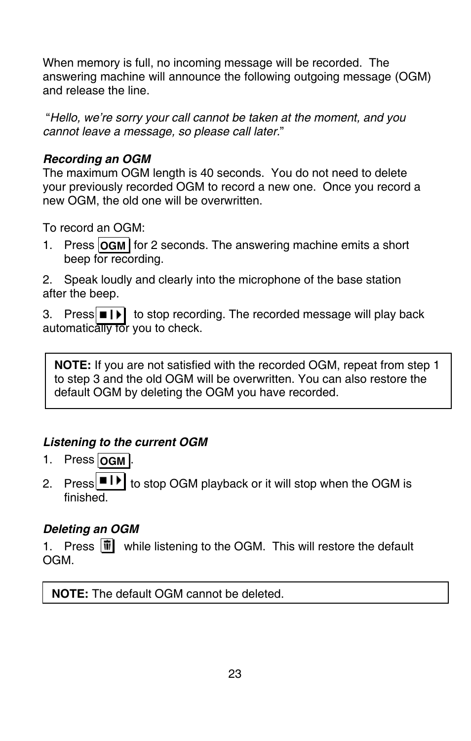 Oricom P900 User Manual | Page 23 / 35