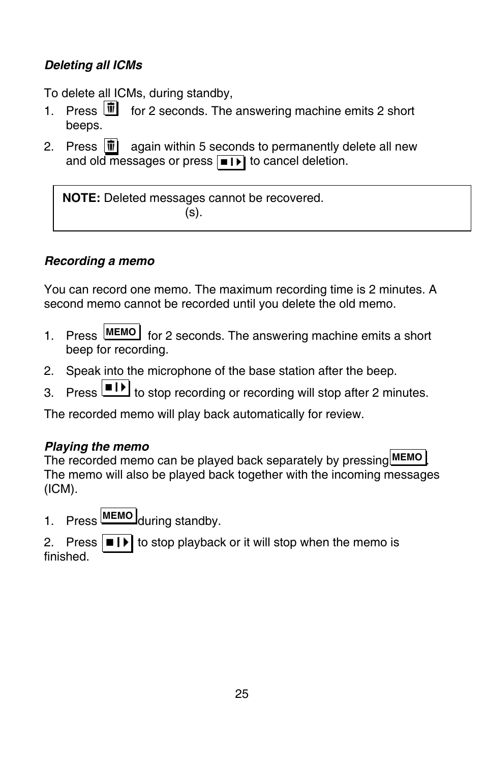 Oricom P900 User Manual | Page 25 / 35