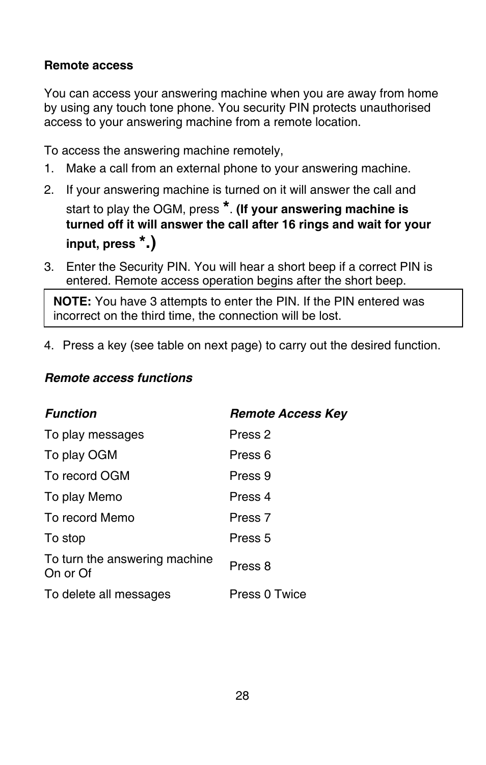 Oricom P900 User Manual | Page 28 / 35