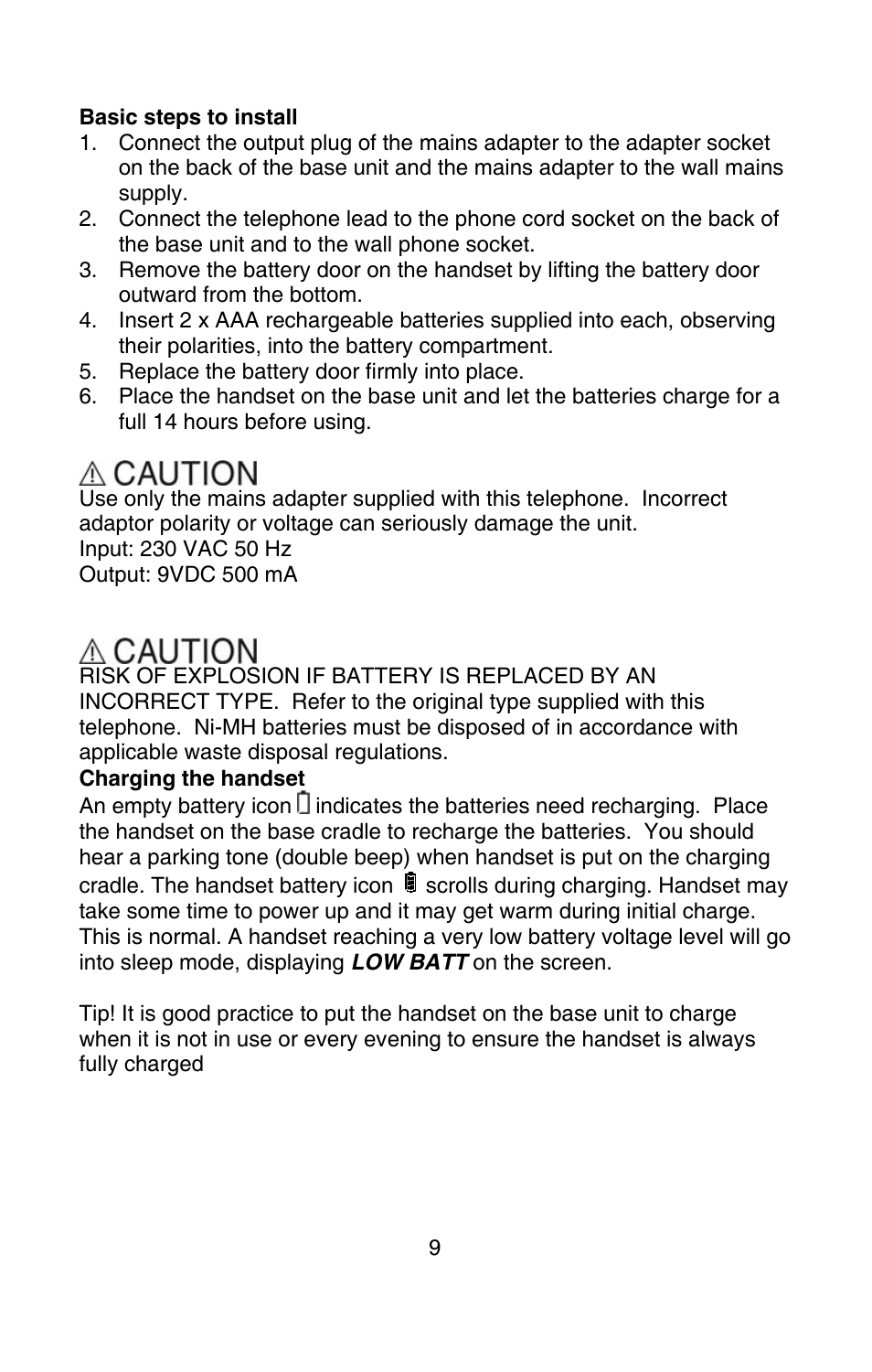 Oricom P900 User Manual | Page 9 / 35