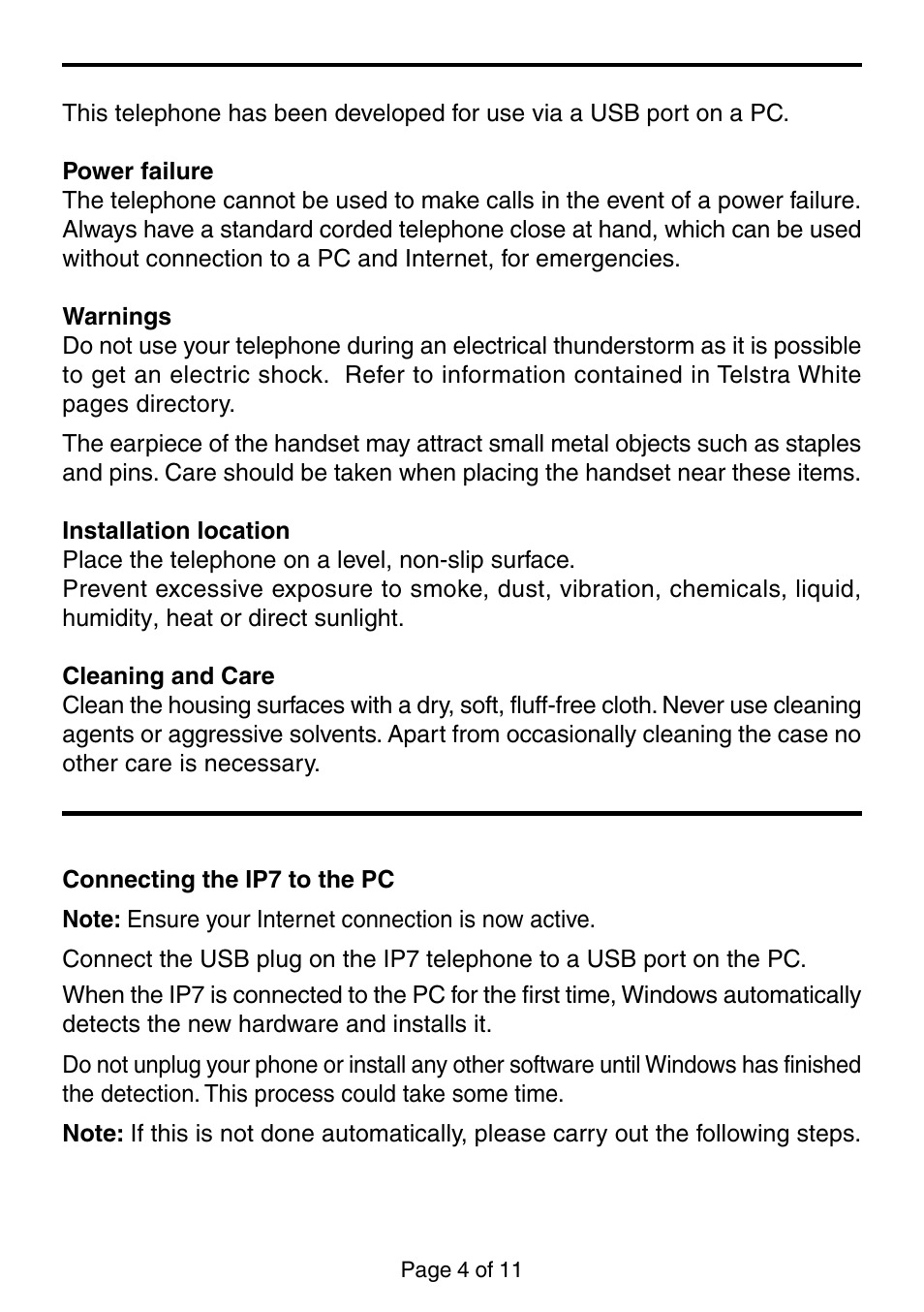 Intended use, Starting up | Oricom IP-7 User Manual | Page 4 / 11