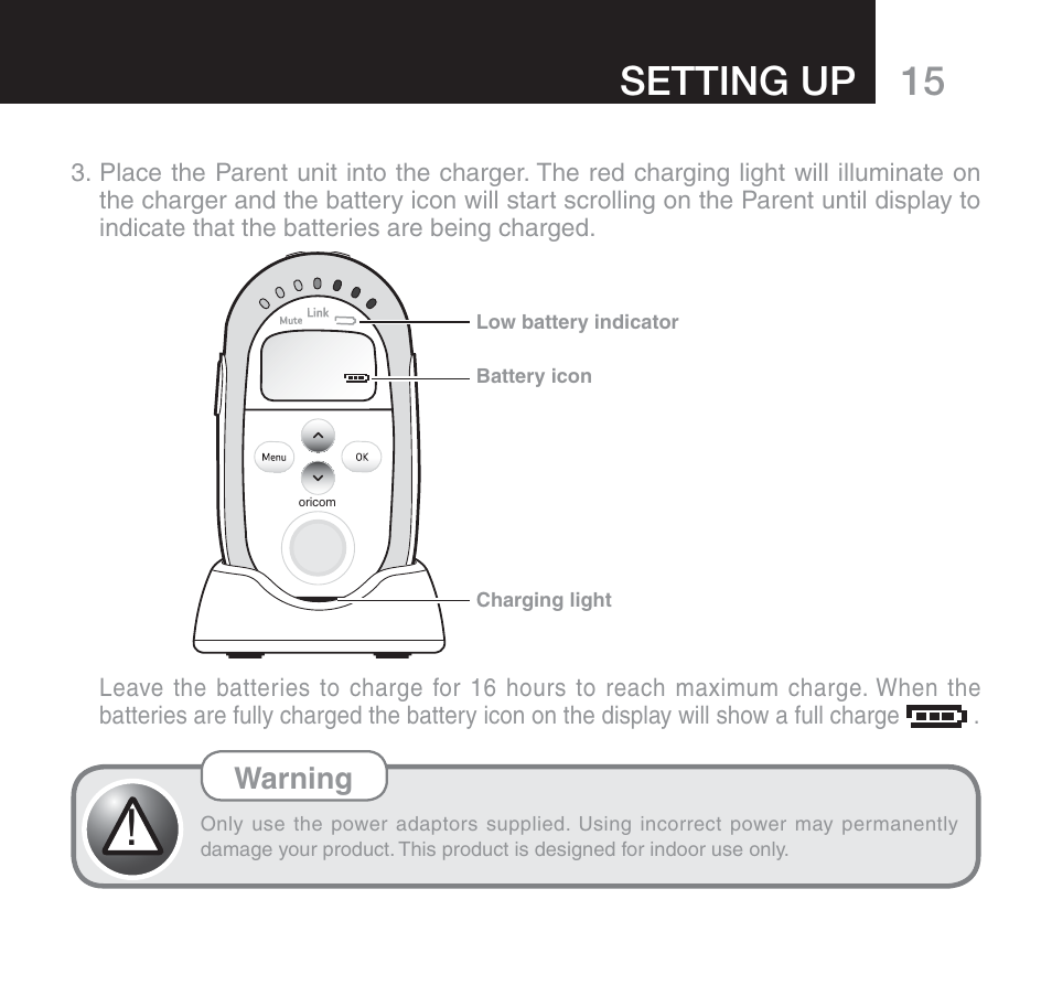 15 setting up | Oricom SECURE 510 User Manual | Page 15 / 46