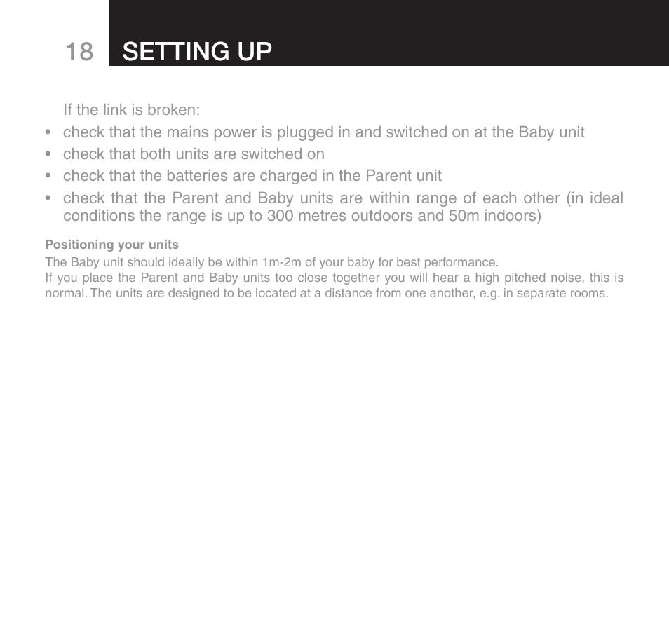 Setting up | Oricom SECURE 510 User Manual | Page 18 / 46