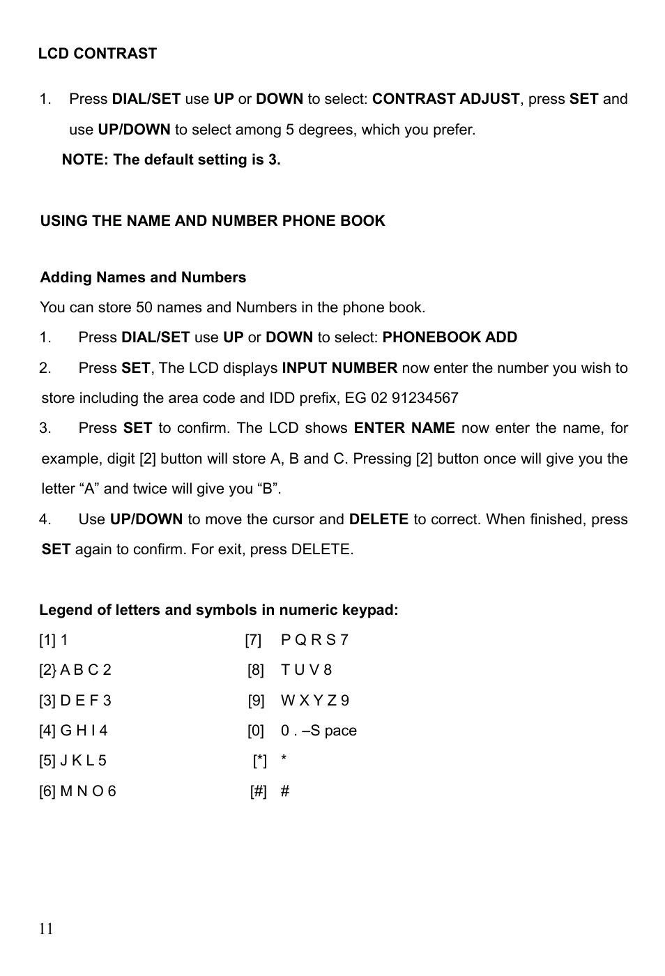 Oricom TP88 User Manual | Page 11 / 20