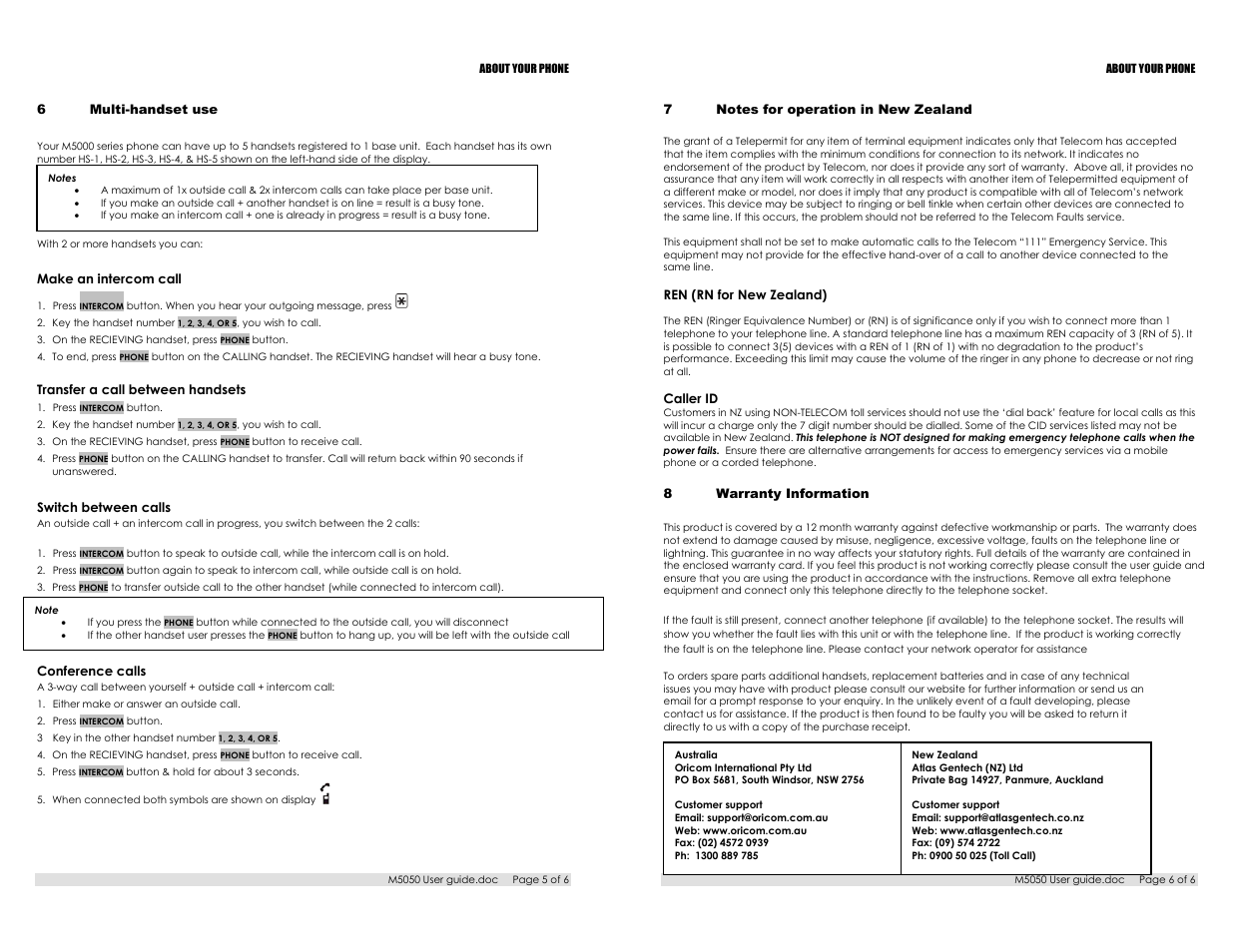 Oricom M5050 User Manual | Page 3 / 3