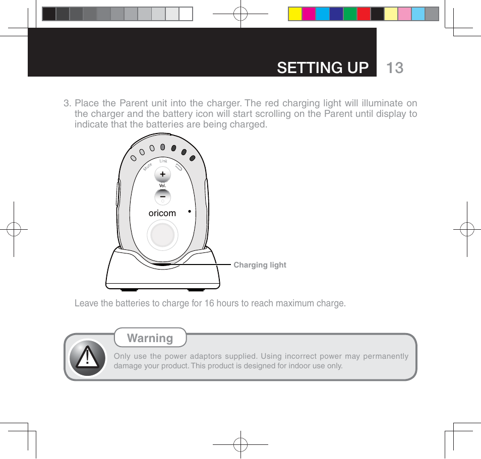 13 setting up | Oricom SECURE 310 User Manual | Page 13 / 32