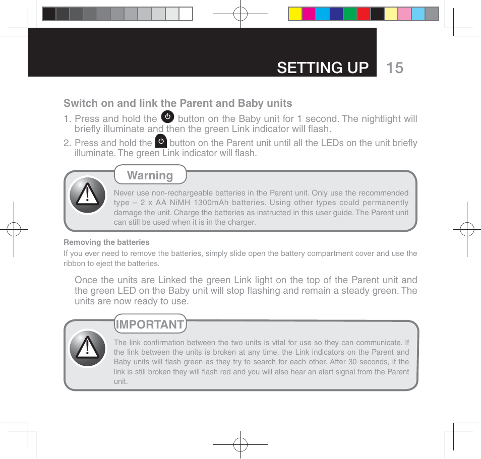 Setting up | Oricom SECURE 310 User Manual | Page 15 / 32