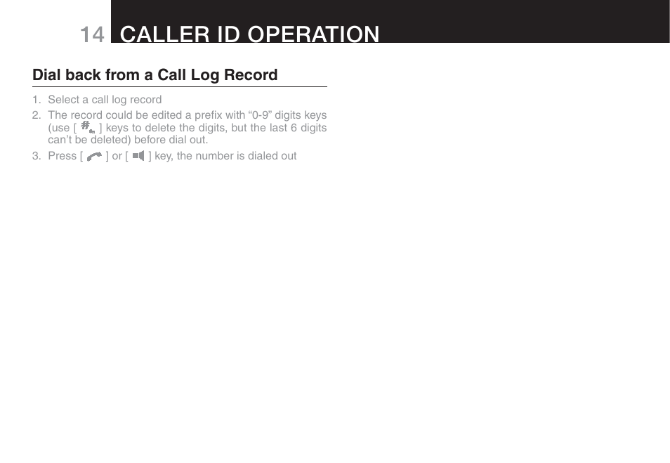 14 caller id operation | Oricom ECO90 User Manual | Page 16 / 32