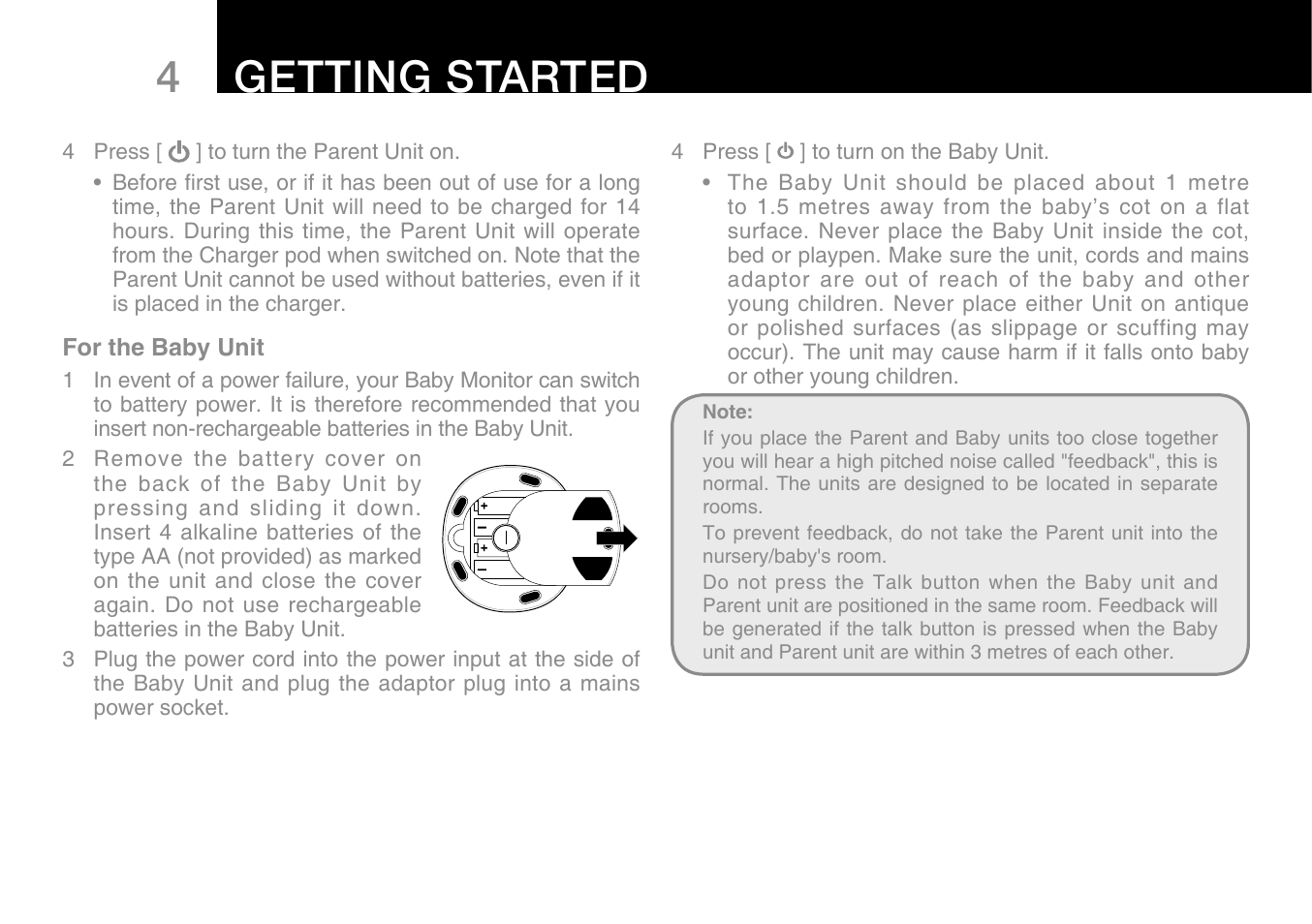 Getting started | Oricom Secure 300 User Manual | Page 6 / 20