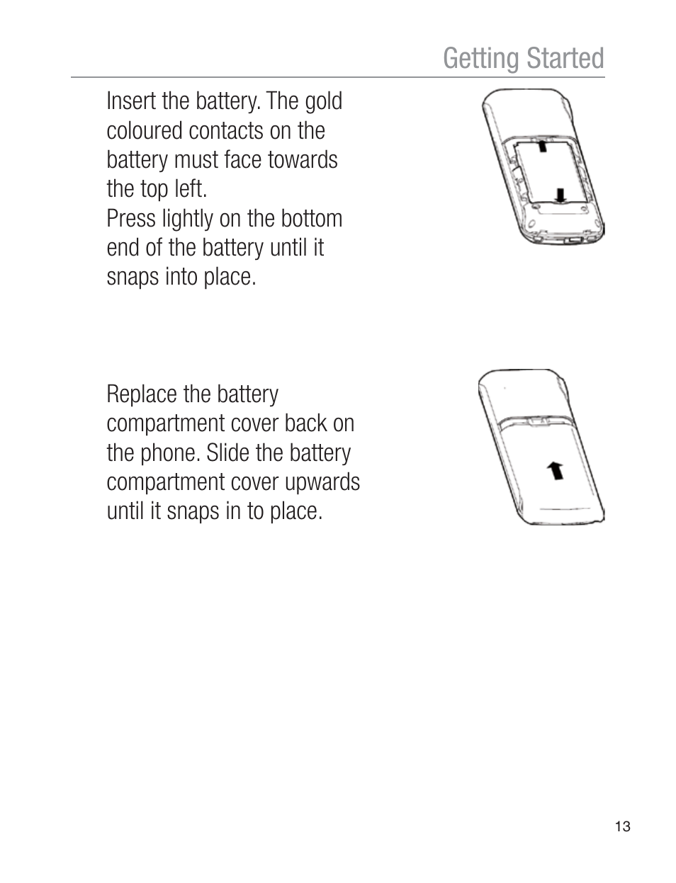 Getting started | Oricom EZY120 User Manual | Page 13 / 68