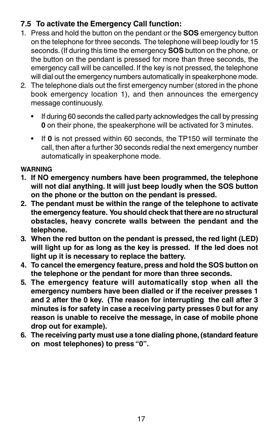 Oricom TP150 User Manual | Page 18 / 24