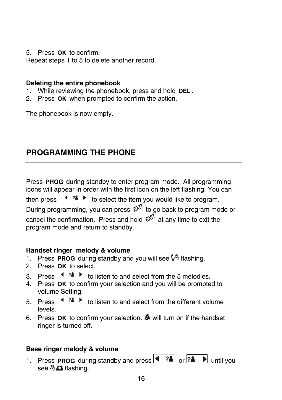 Programming the phone | Oricom P700 User Manual | Page 16 / 35