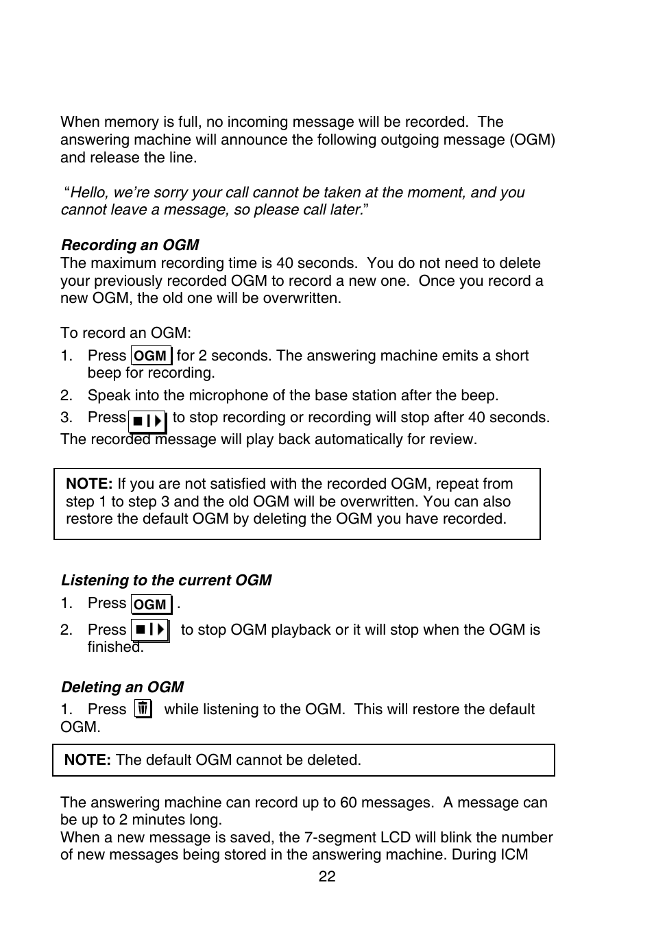 Oricom P700 User Manual | Page 22 / 35