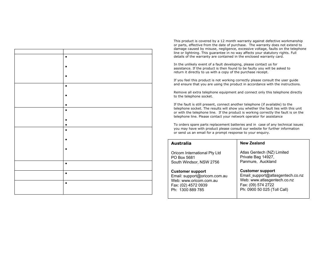 Oricom P90 User Manual | Page 8 / 8