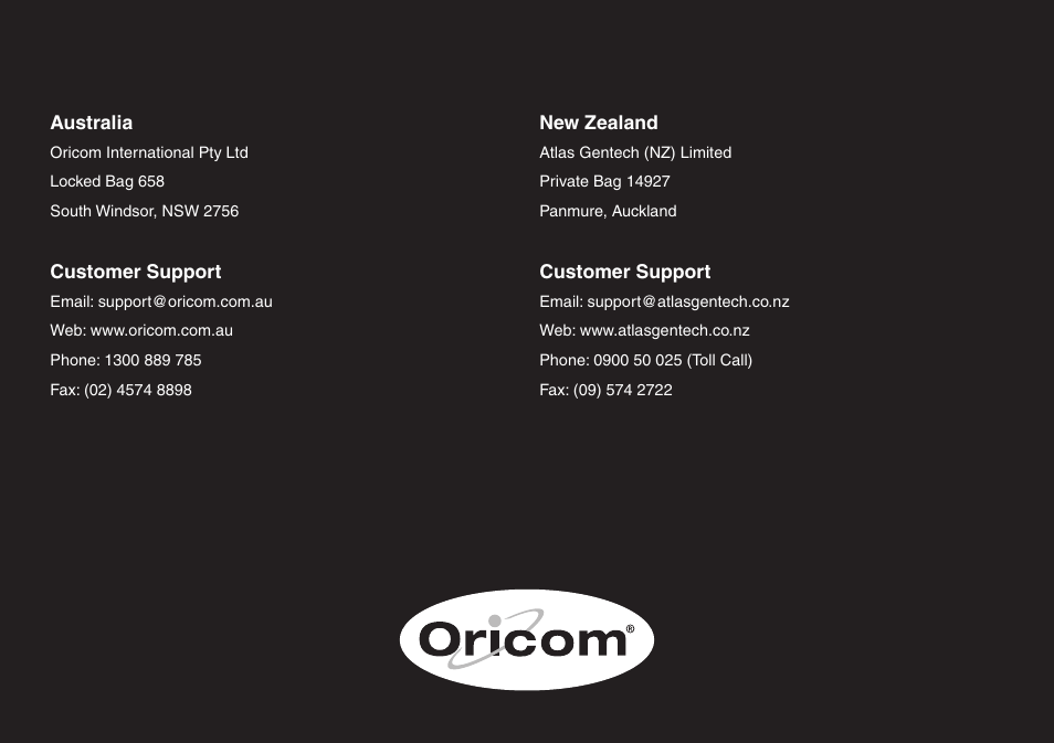 Oricom eco50 User Manual | Page 24 / 24
