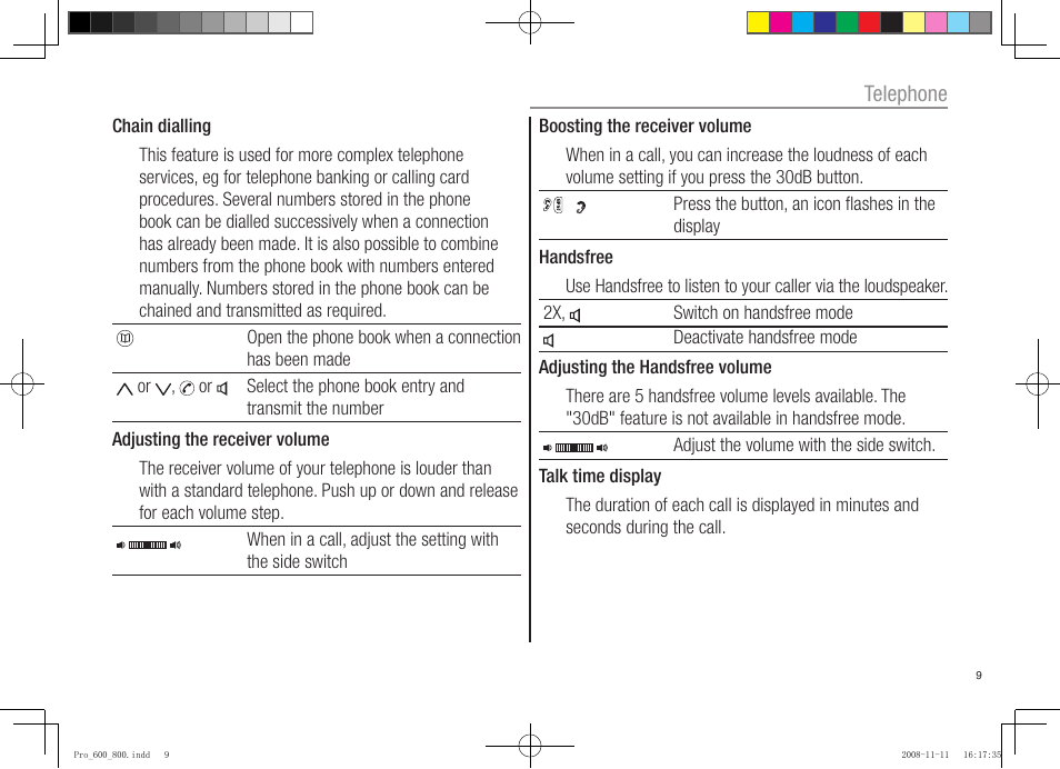 Oricom pro600 DECT User Manual | Page 11 / 40