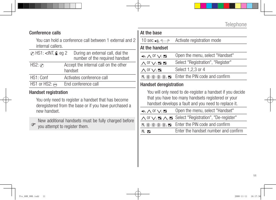 Oricom pro600 DECT User Manual | Page 13 / 40