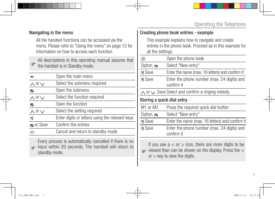 Oricom pro600 DECT User Manual | Page 9 / 40