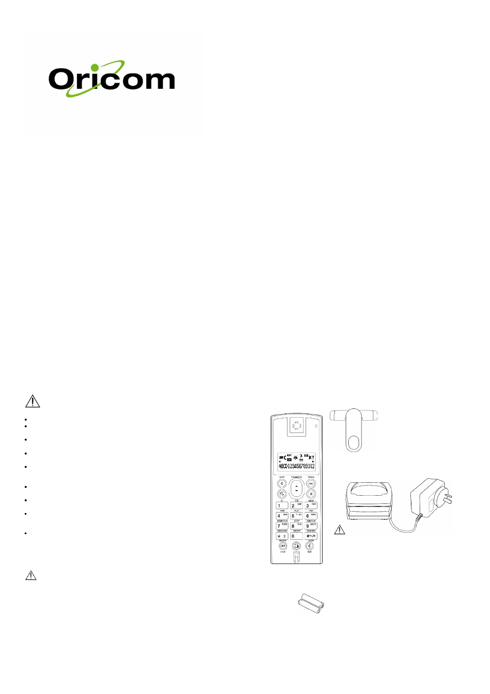 Oricom M140 User Manual | 3 pages