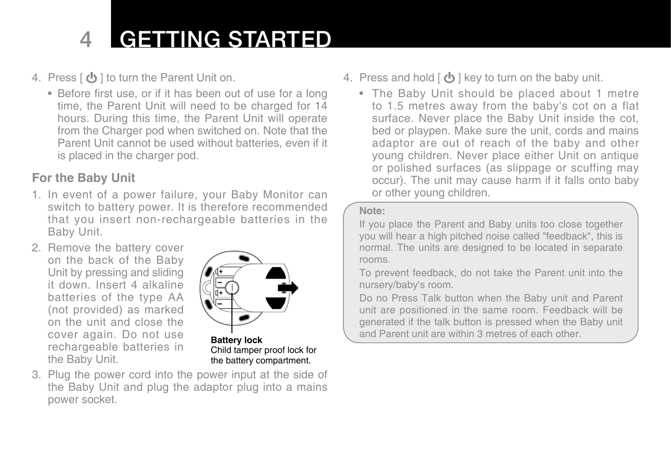 Getting started | Oricom Secure 500 User Manual | Page 6 / 28