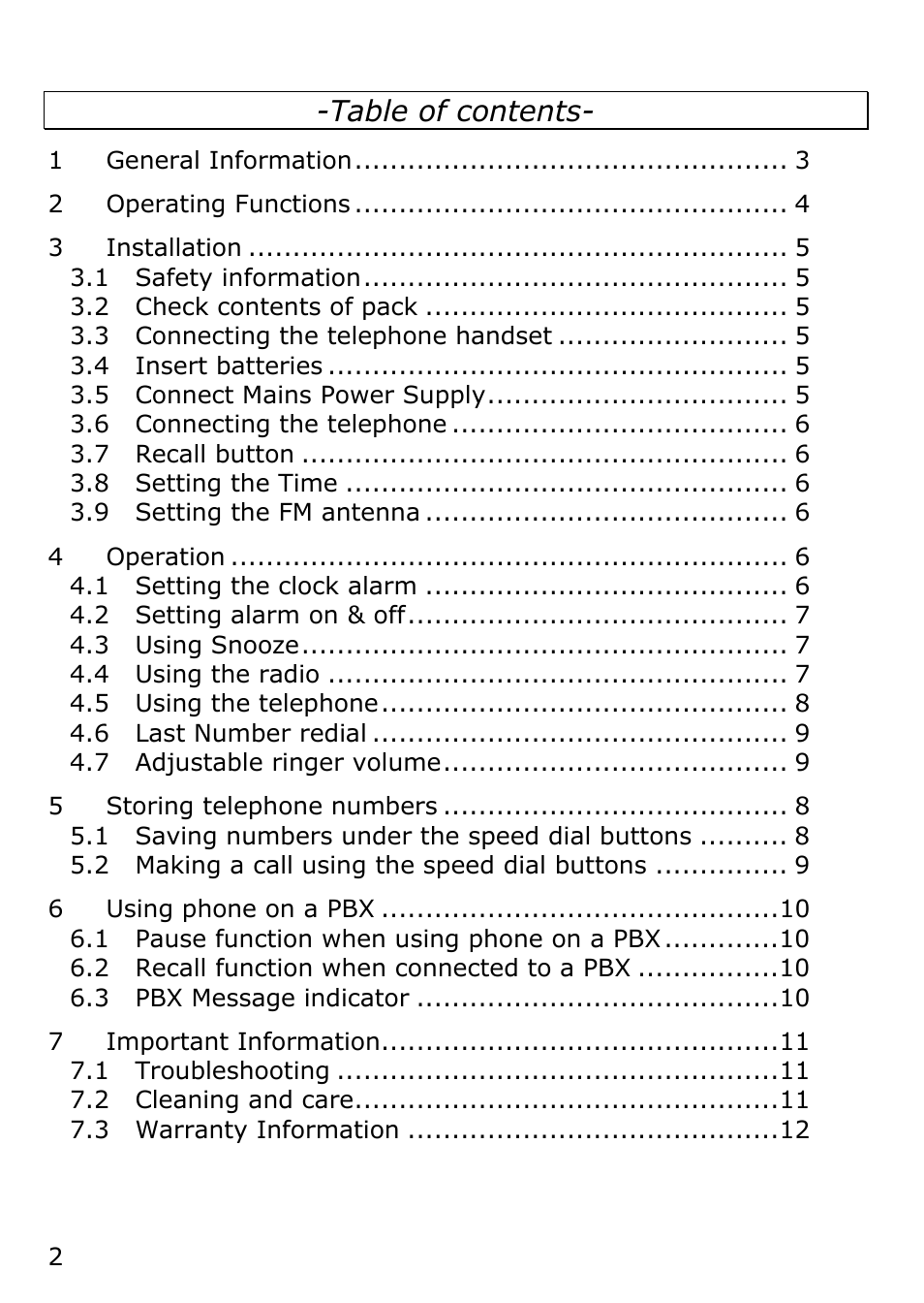 Oricom TCR10 User Manual | Page 2 / 12