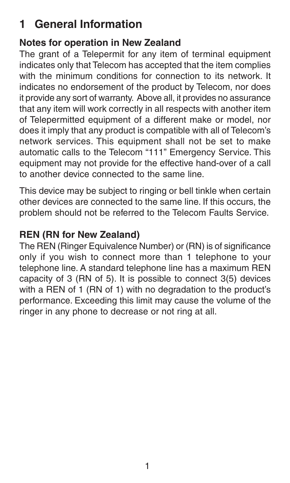 1 general information | Oricom AM100 User Manual | Page 2 / 14