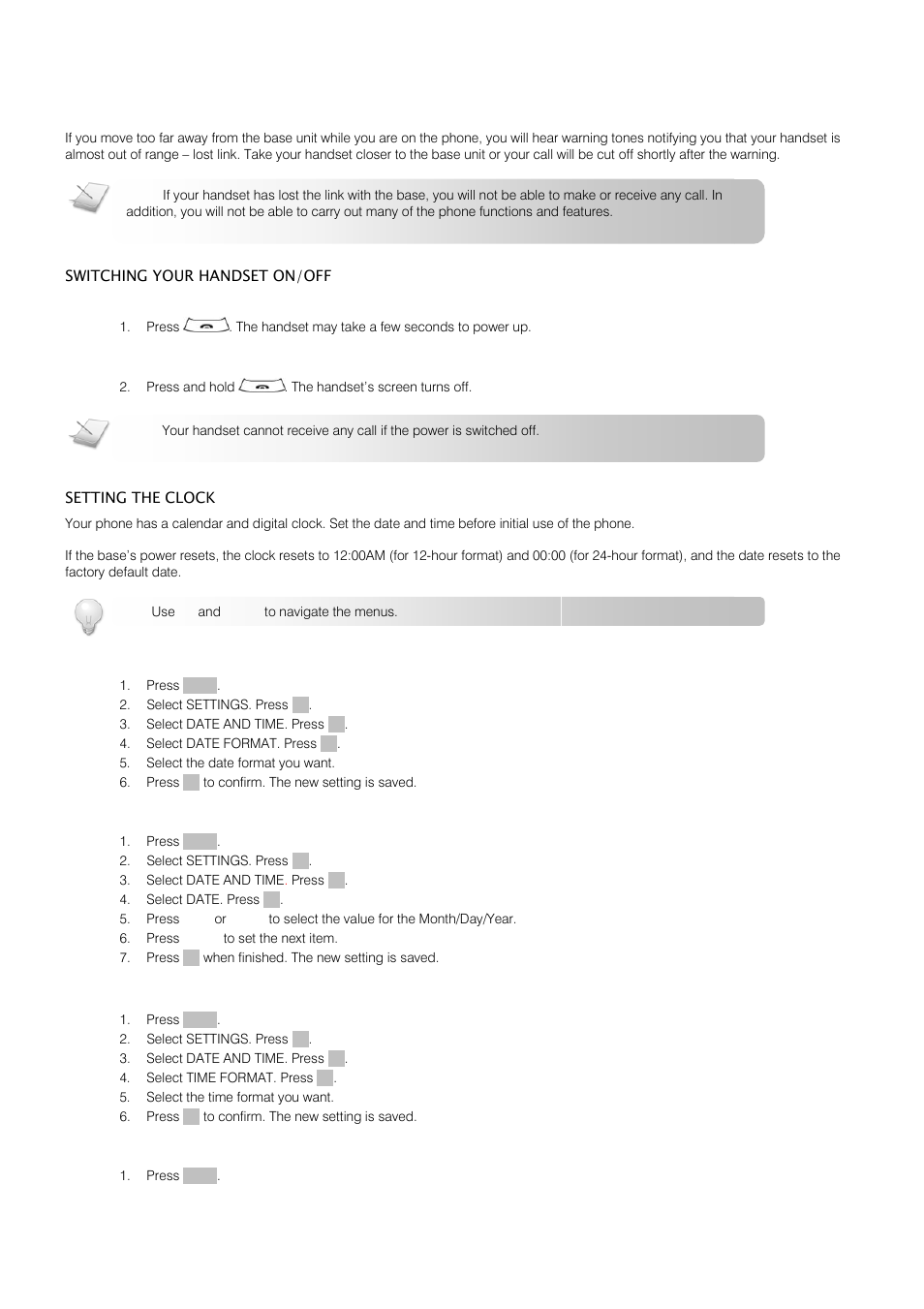 Call | Oricom S209 User Manual | Page 14 / 54