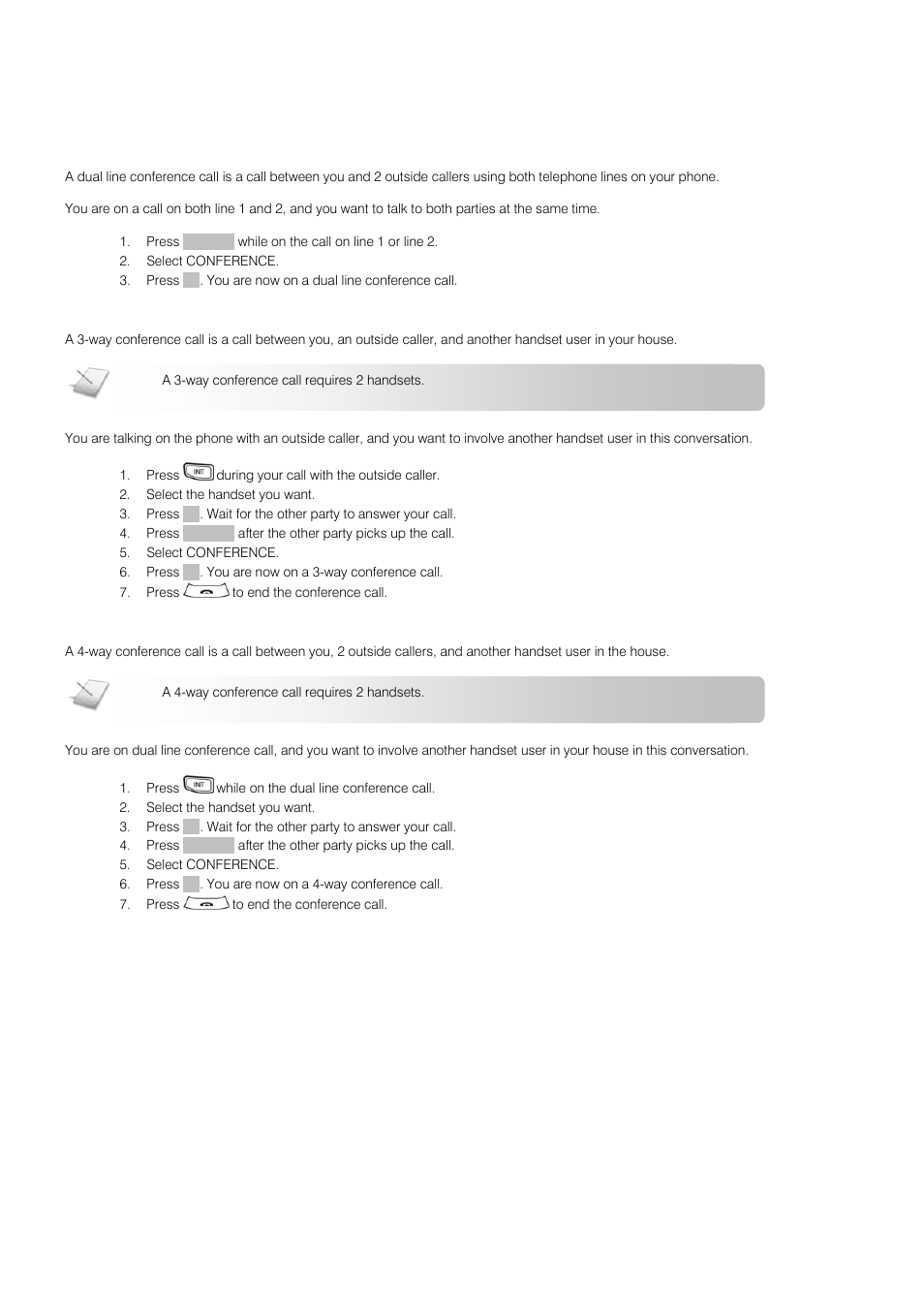 Intercom and conference calls | Oricom S209 User Manual | Page 21 / 54
