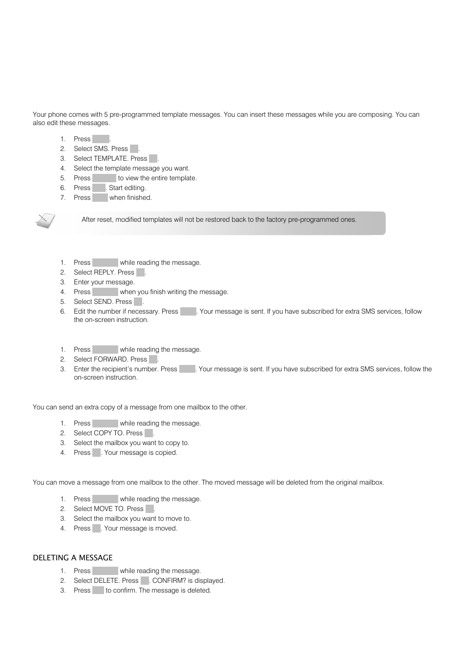 Sms text messaging | Oricom S209 User Manual | Page 28 / 54