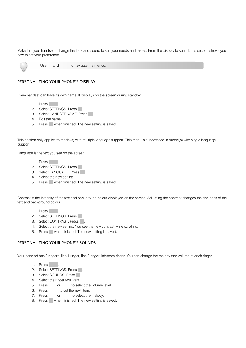 Custom options | Oricom S209 User Manual | Page 39 / 54