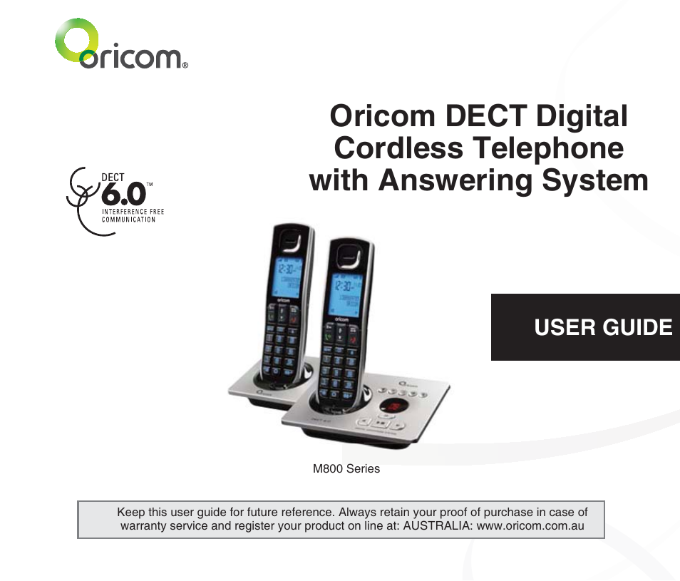 Oricom M800 User Manual | 43 pages