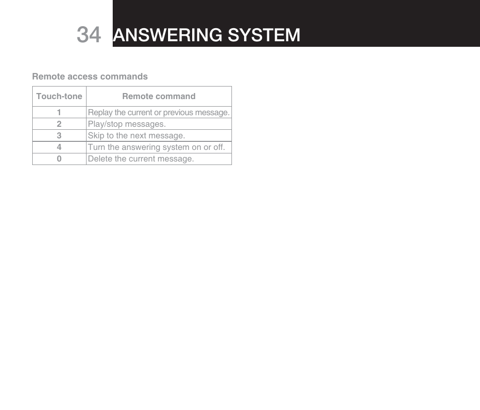 Answering system | Oricom M800 User Manual | Page 36 / 43