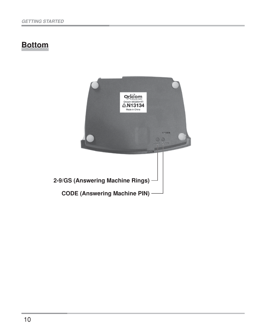 Bottom | Oricom M5200 Series User Manual | Page 12 / 44