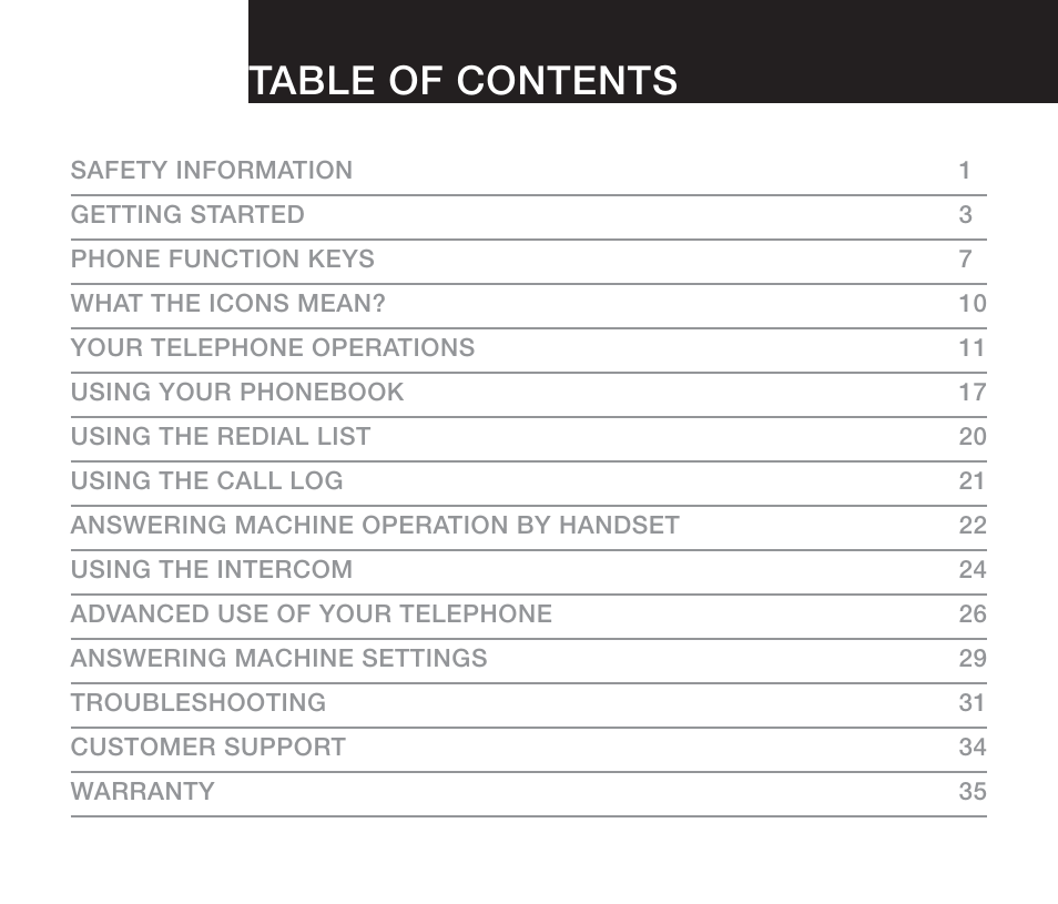 Oricom DECT DIGITAL CORDLESS PHONE ECO71 User Manual | Page 2 / 40