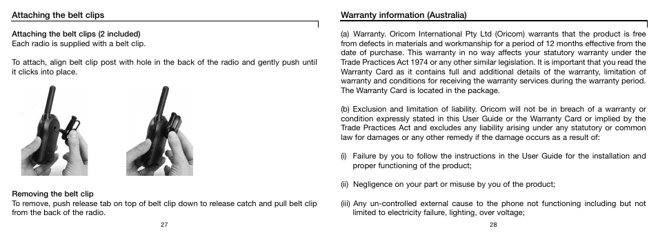 Oricom PMR3000R User Manual | Page 14 / 15
