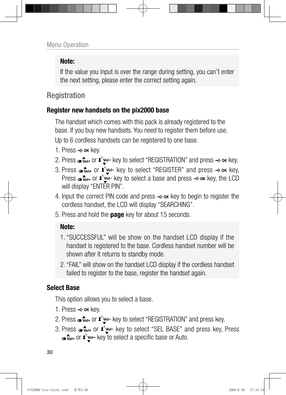 Registration | Oricom PIX2000 User Manual | Page 32 / 67