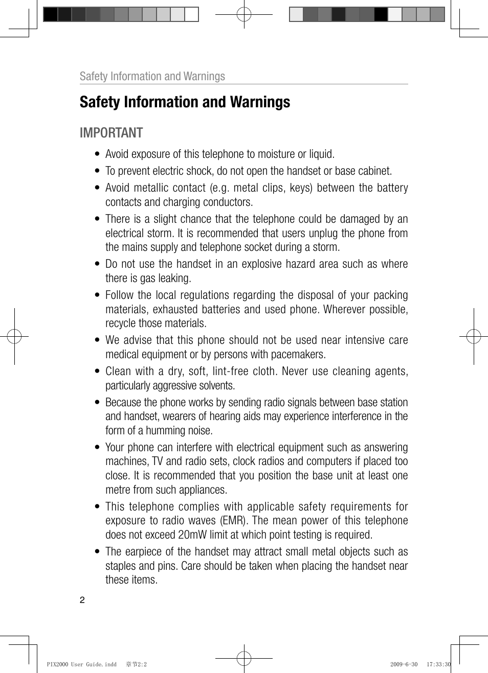 Safety information and warnings, Important | Oricom PIX2000 User Manual | Page 4 / 67