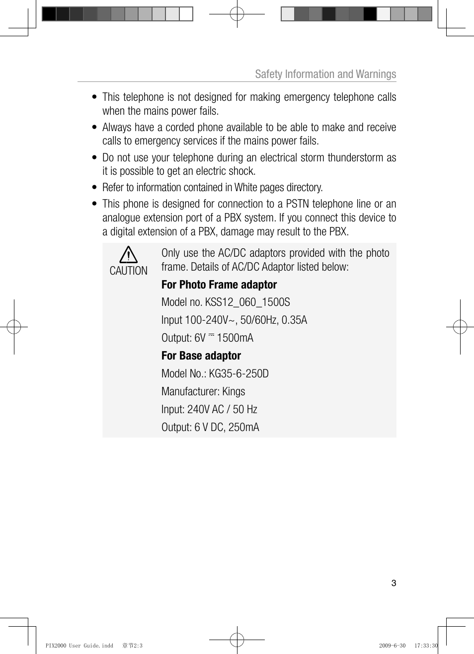 Oricom PIX2000 User Manual | Page 5 / 67