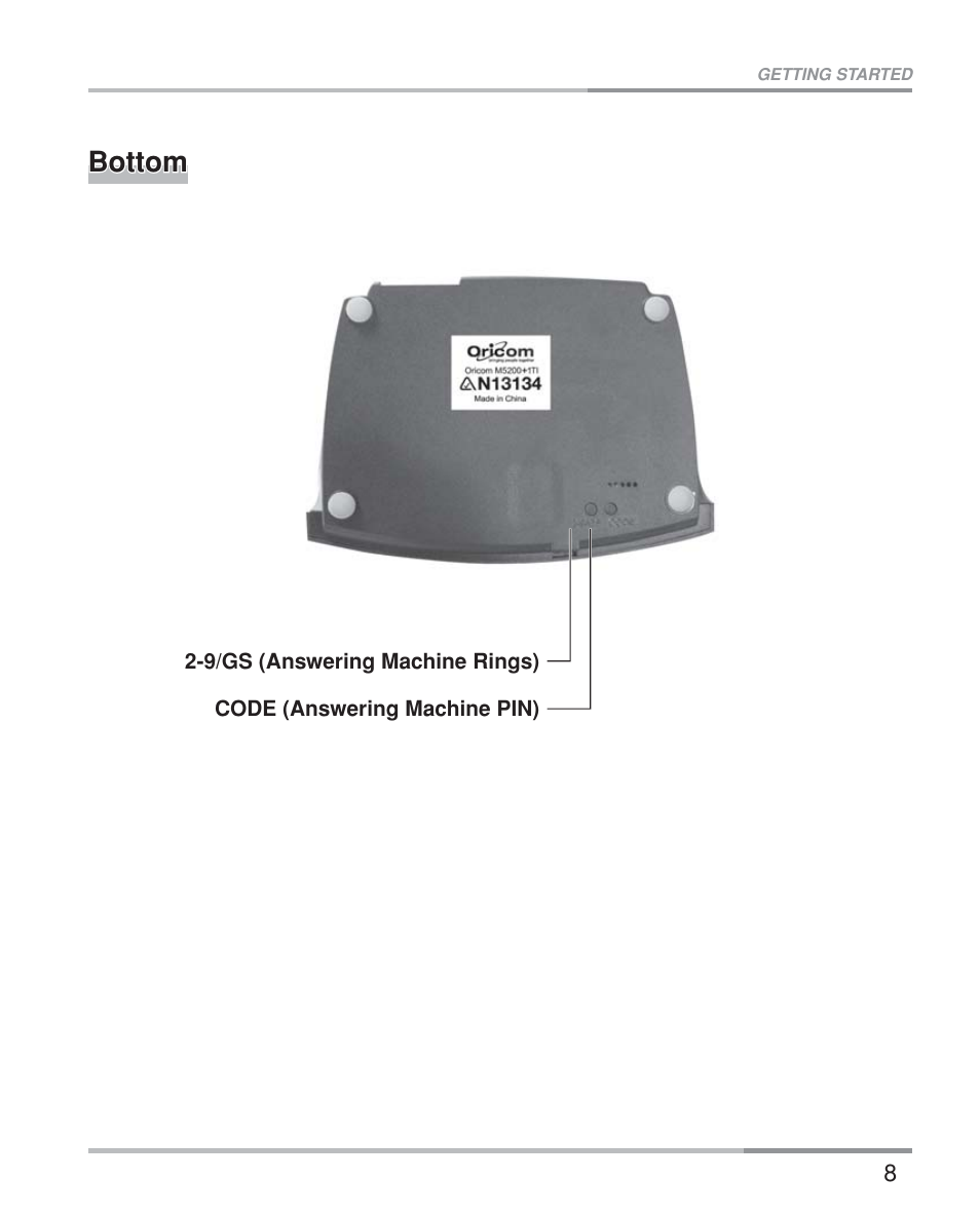 Bottom | Oricom eco5200 Series User Manual | Page 12 / 46