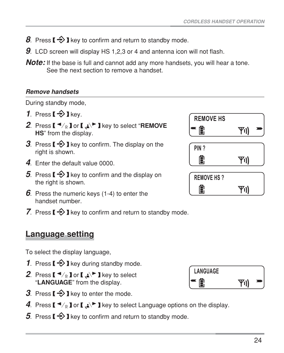 Language setting | Oricom eco5200 Series User Manual | Page 28 / 46