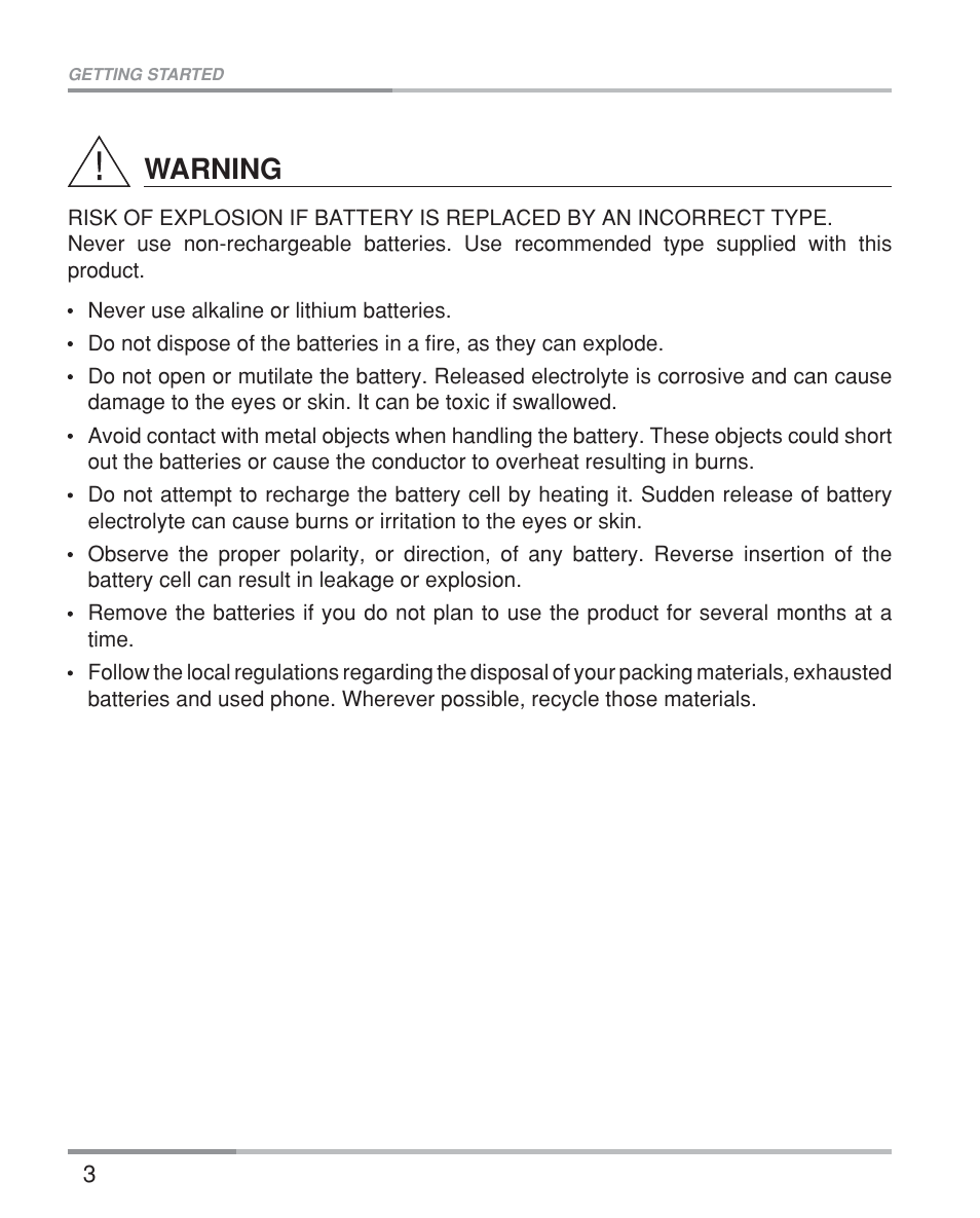 Warning | Oricom eco5200 Series User Manual | Page 7 / 46