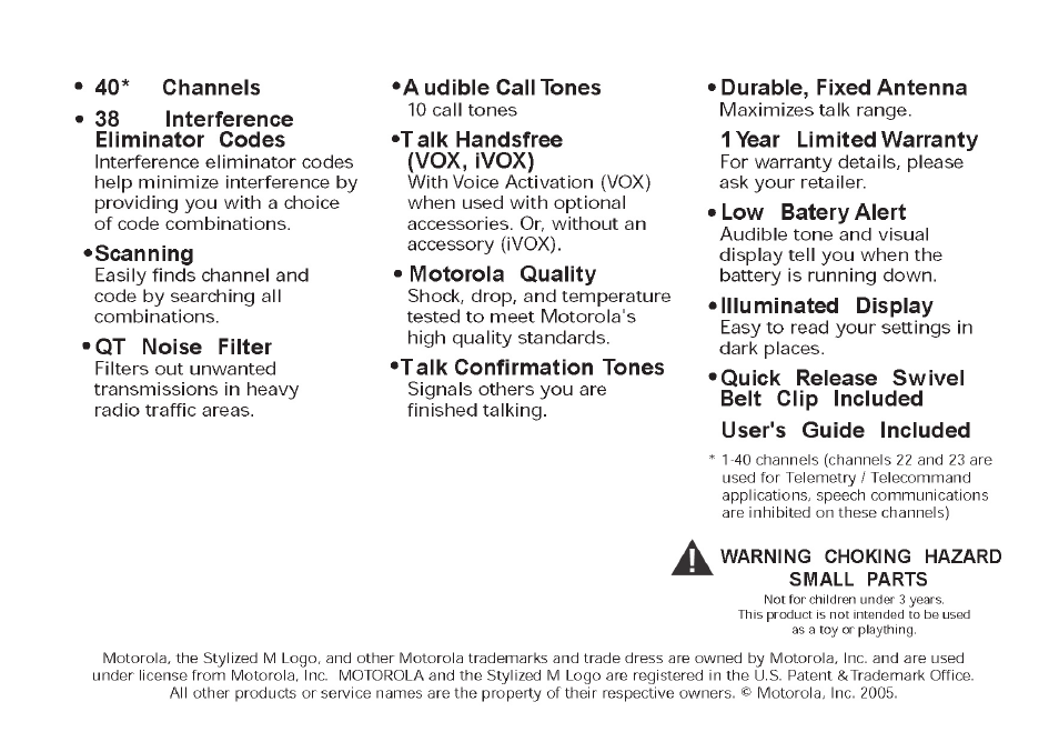 Oricom Talkabout T5509 User Manual | Page 17 / 17