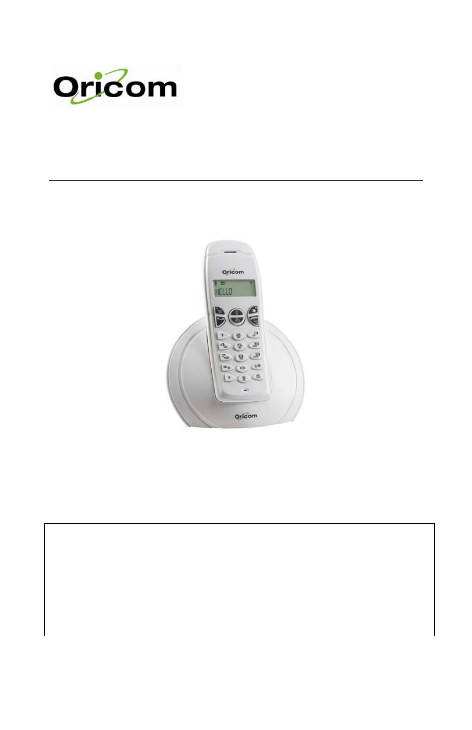 Oricom ECO600 User Manual | 24 pages