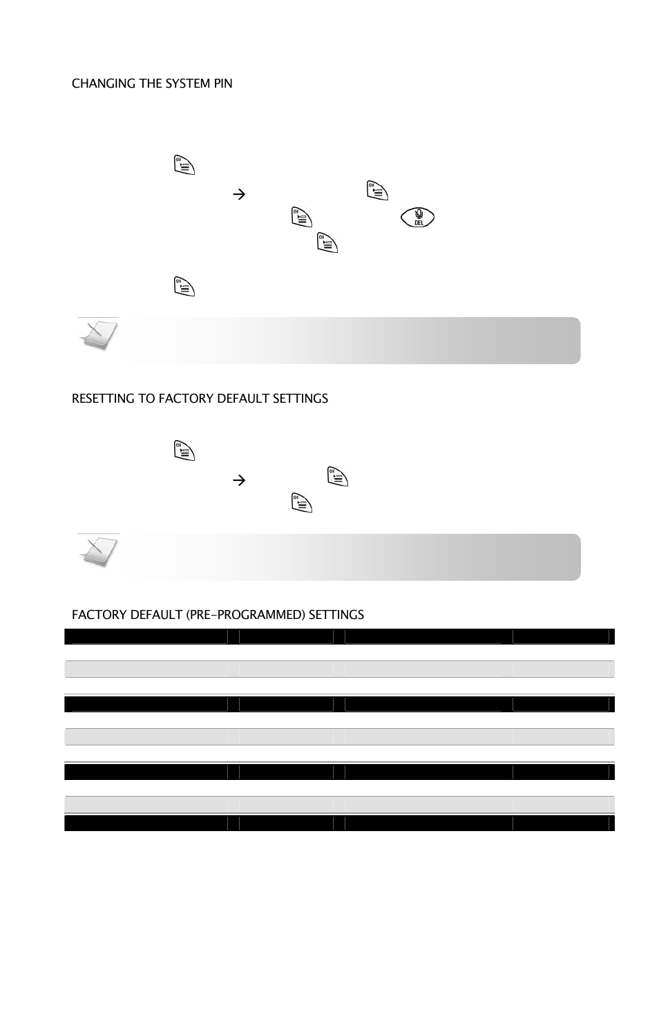 The system, System æ change pin, System æ reset | Oricom ECO600 User Manual | Page 21 / 24